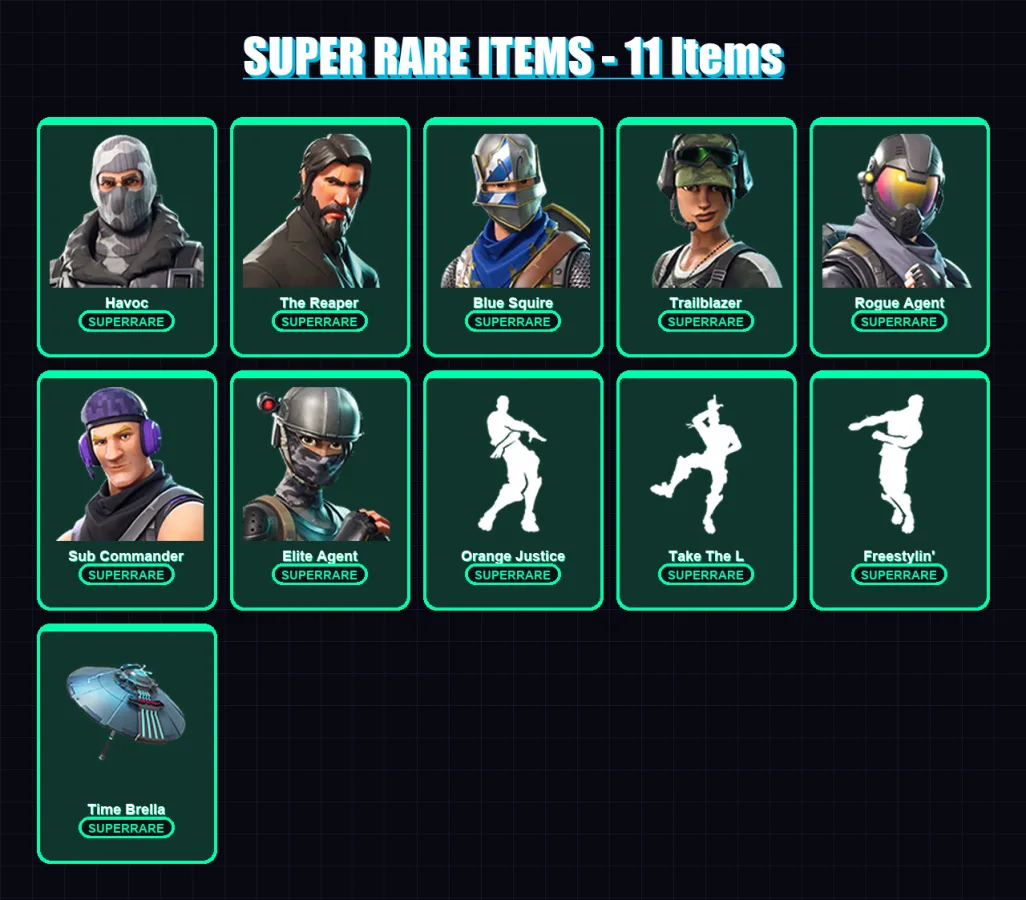 [PC/PSN] | Havoc | The Reaper | Blue Squire | Trailblazer | Rogue Agent | 65 skin | 115 pickaxe | 73 emote | 86 glider | Lv930 — Fortnite account