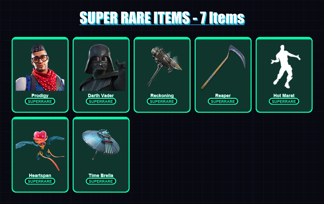 [PS4/PS5/XBOX/PC] | Prodigy | Darth Vader | The Scientist | Blackheart | The Ice King | 183 skin | 241 pickaxe | 188 emote | 212 glider | Lv3346