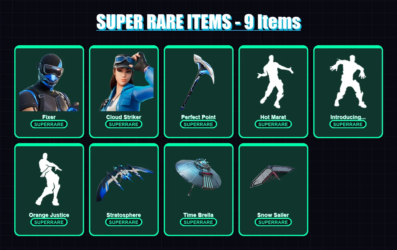 [PS4/PS5/XBOX/PC] | Fixer | Cloud Striker | The Prisoner | Hybrid | Blackheart | 51 skin | 65 pickaxe | 64 emote | 76 glider | Lv1081