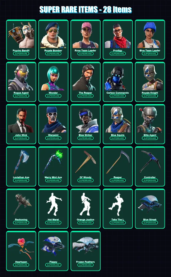 [PC/XBOX/PSN] | Psycho Bandit | Royale Bomber | Rose Team Leader | 145 skin | Lv1794 — Fortnite account
