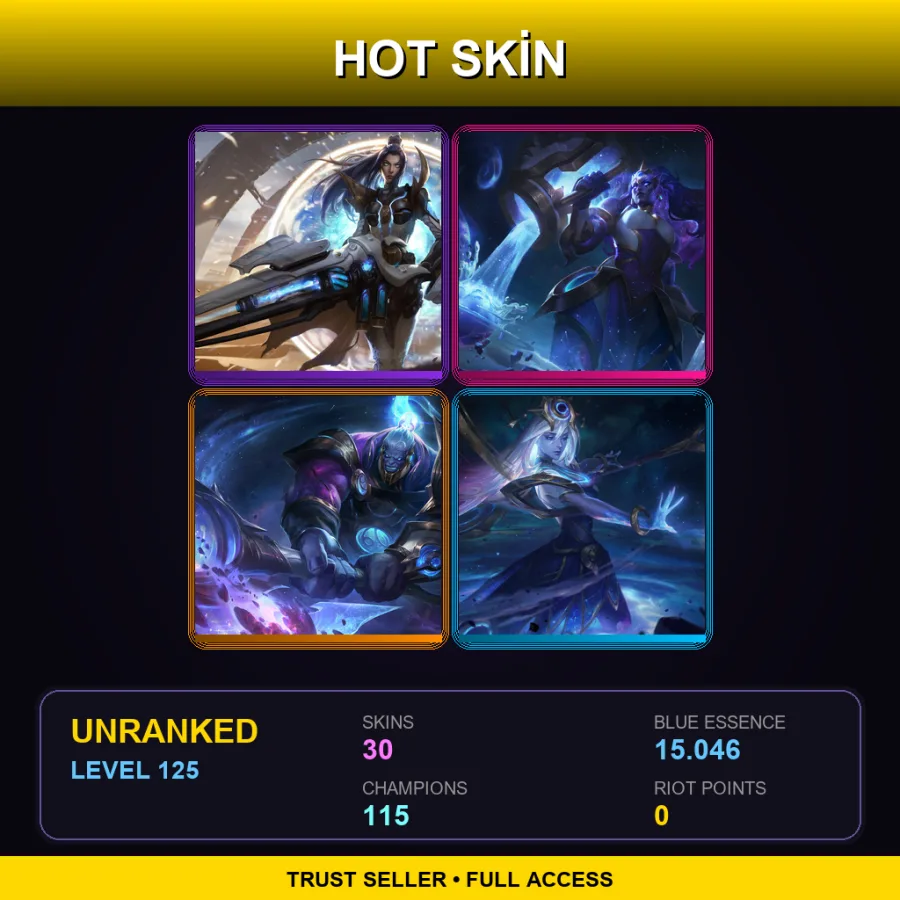 VN | Lv125 | Unranked | 30 Skin | 115 Champ