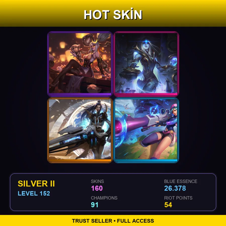 NA | Lv152 | Silver II | 160 Skin | 91 Champ
