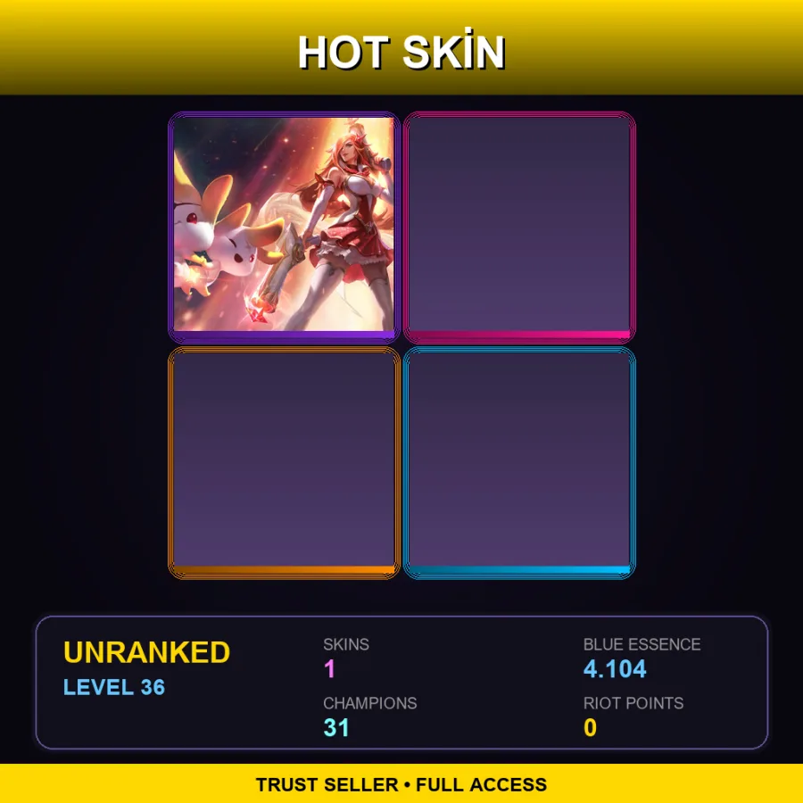 LAN | Lv36 | Unranked | 1 Skin | 31 Champ — LoL account
