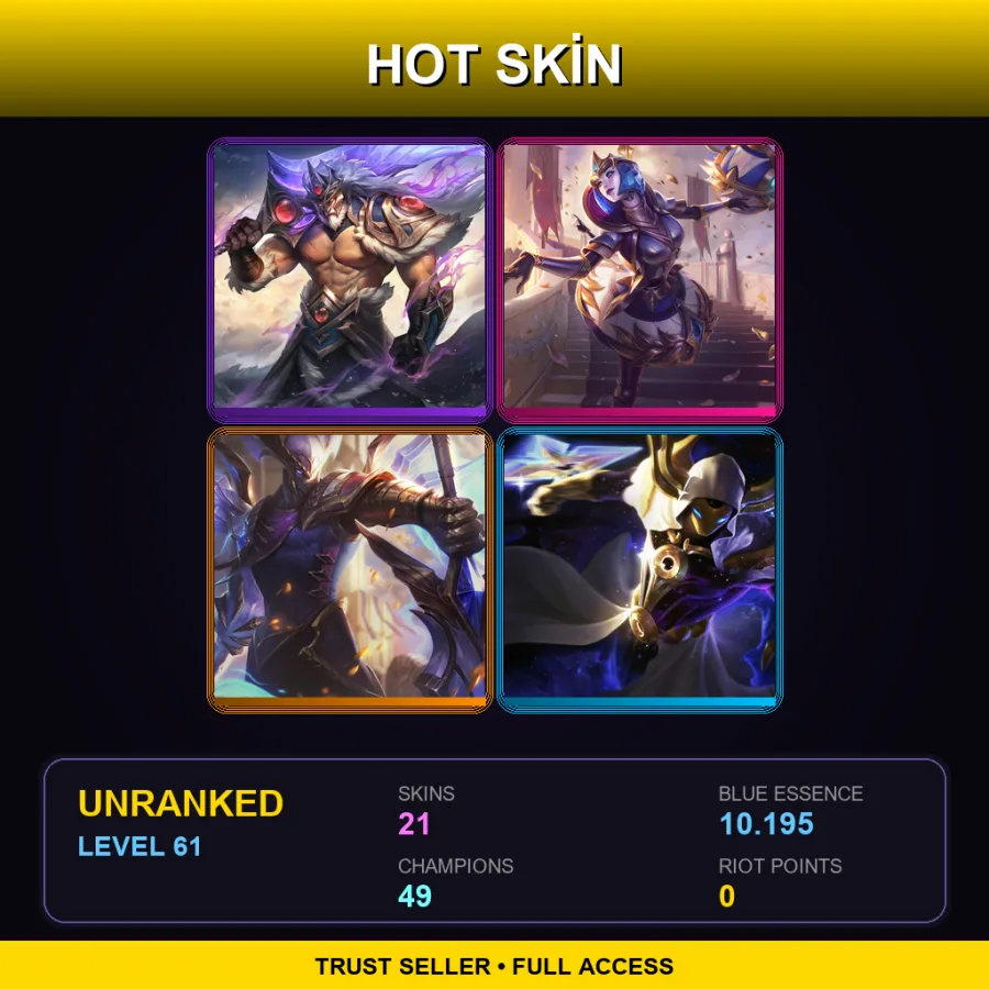 VN | Lv61 | Unranked | 21 Skin | 49 Champ