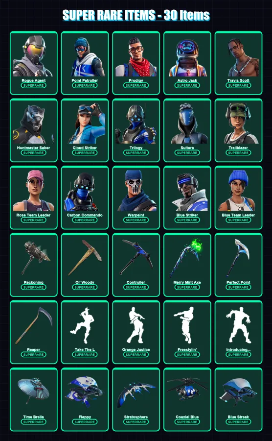 [PC/XBOX/PSN] | Rogue Agent | Point Patroller | Prodigy | Astro Jack | Travis Scott | 271 skin | 222 pickaxe | 151 emote | 152 glider | Lv1909 — Fortnite account