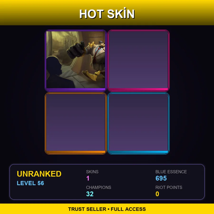 LAS | Lv56 | Unranked | 1 Skin | 32 Champ — LoL account