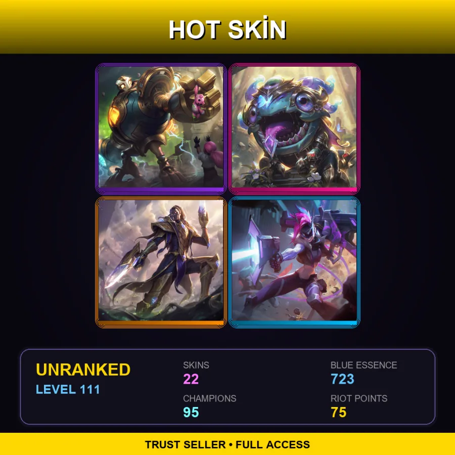 LAS | Lv111 | Unranked | 22 Skin | 95 Champ