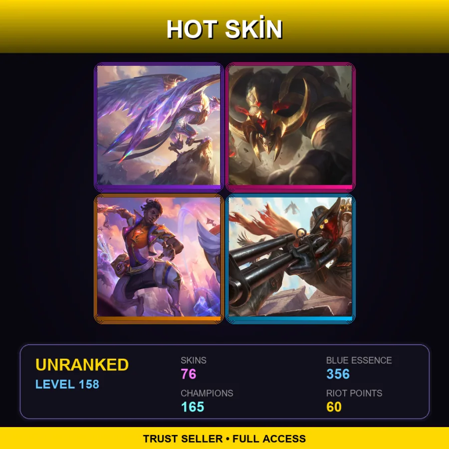 LAS | Lv158 | Unranked | 76 Skin | 165 Champ