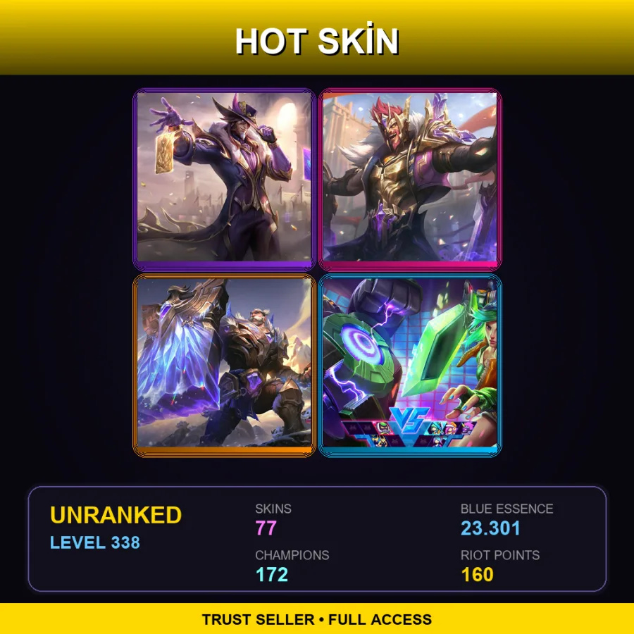 BR | Lv338 | Unranked | 77 Skin | 172 Champ — LoL account