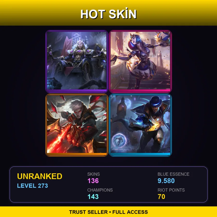 EUNE | Lv273 | Unranked | 136 Skin | 143 Champ