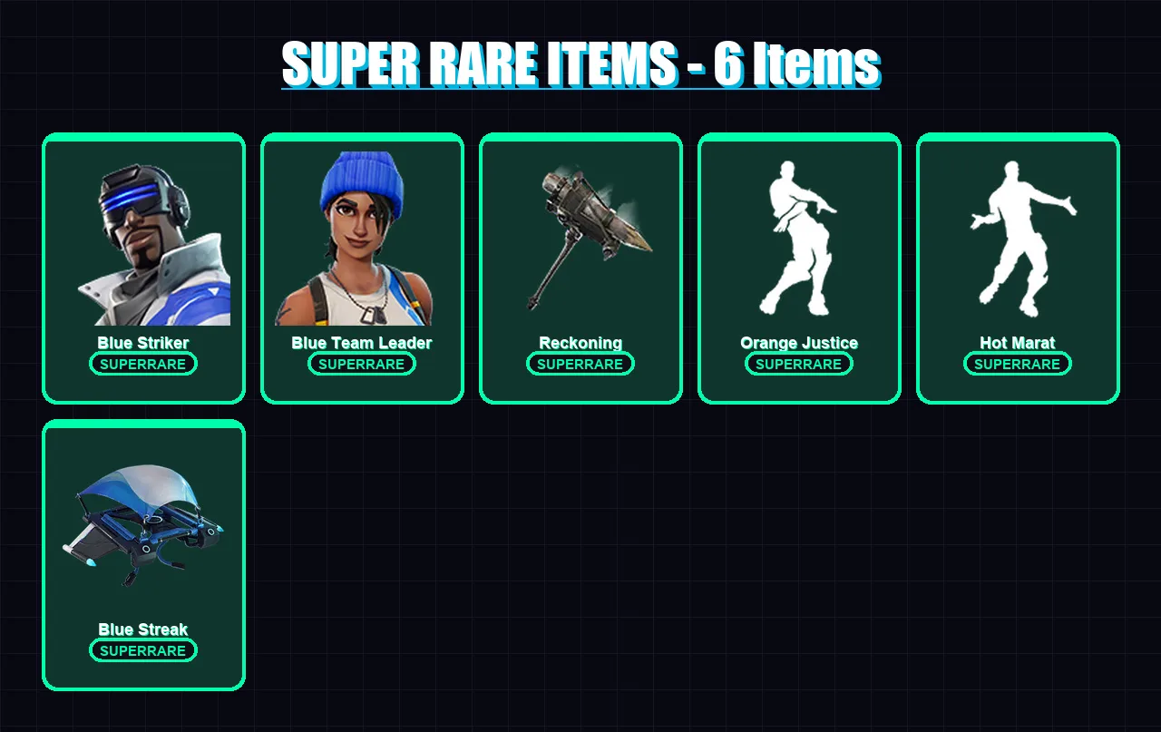 [PS4/PS5/XBOX/PC] | Blue Striker | Blue Team Leader | Blackheart | Hybrid | Enforcer | 23 skin | 22 pickaxe | 27 emote | 30 glider | Lv493