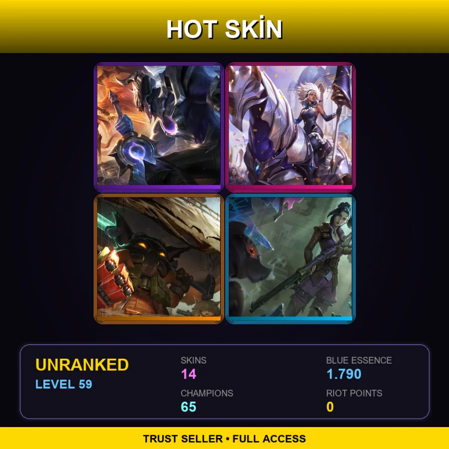 ME | Lv59 | Unranked | 14 Skin | 65 Champ