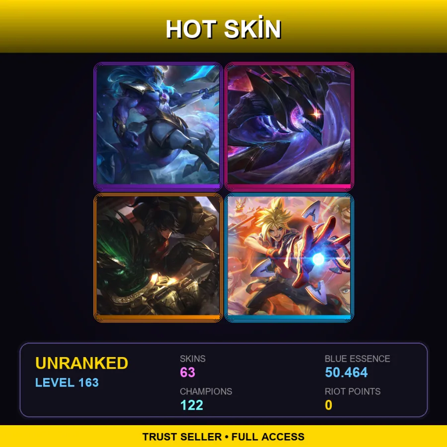 NA | Lv163 | Unranked | 63 Skin | 122 Champ