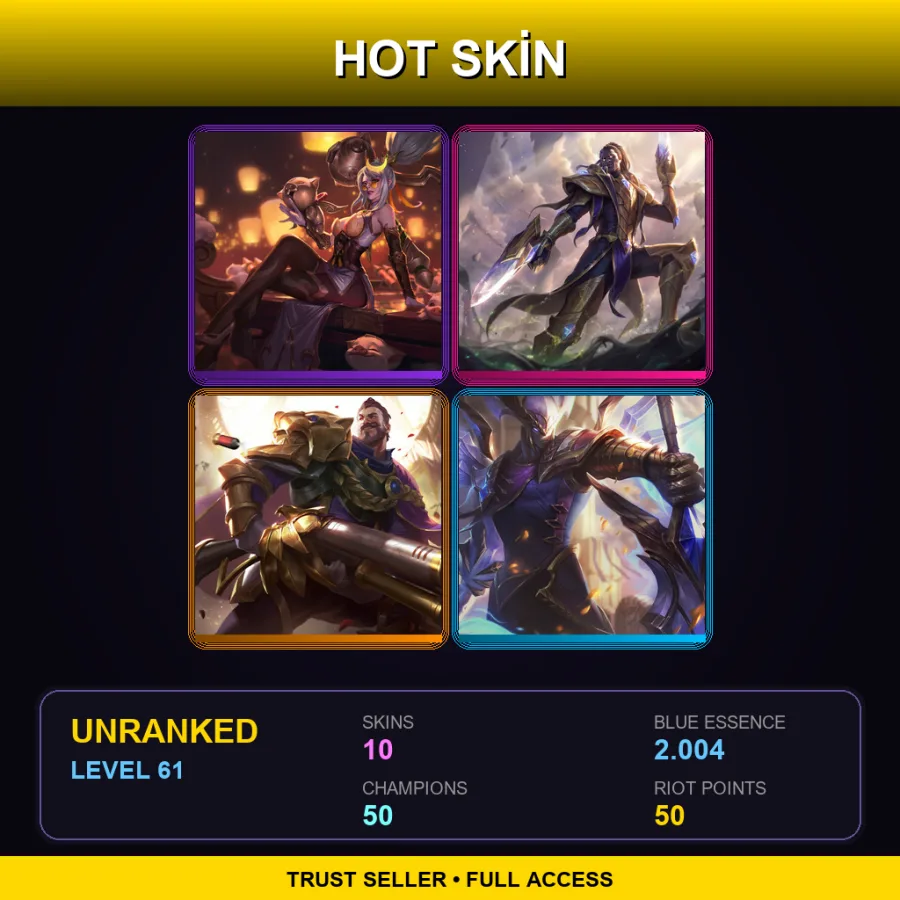 BR | Lv61 | Unranked | 10 Skin | 50 Champ