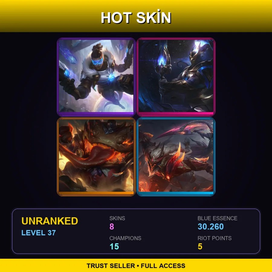JP | Lv37 | Unranked | 8 Skin | 15 Champ