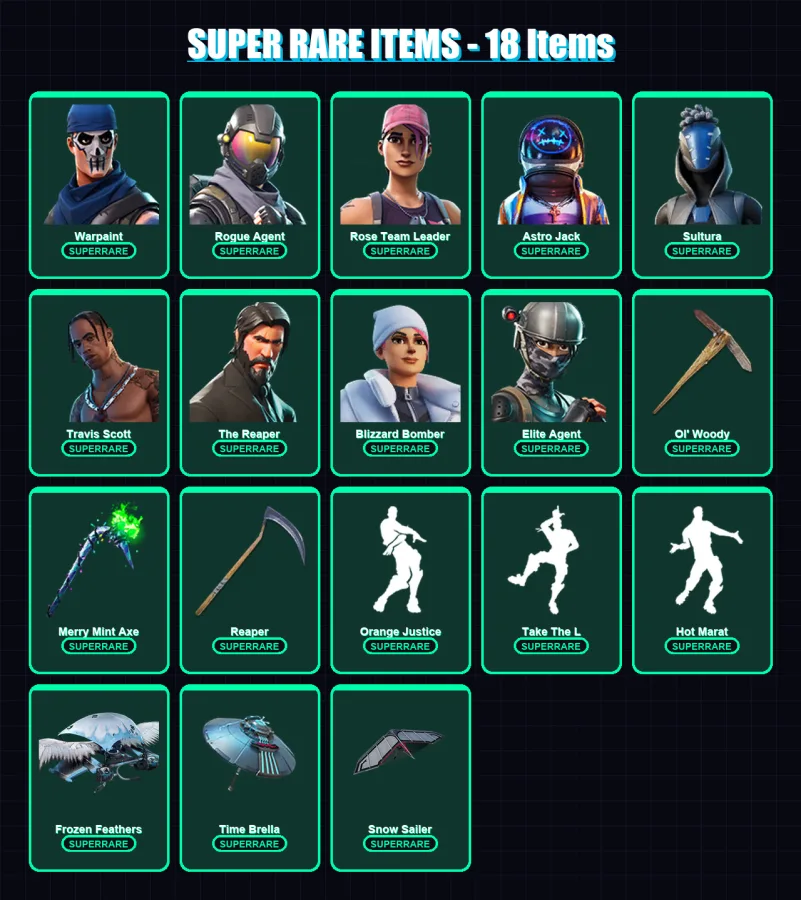 [PS4/PS5/PC] | Warpaint | Rogue Agent | Rose Team Leader | Astro Jack | Sultura | 193 skin | 172 pickaxe | 164 emote | 149 glider | Lv2194