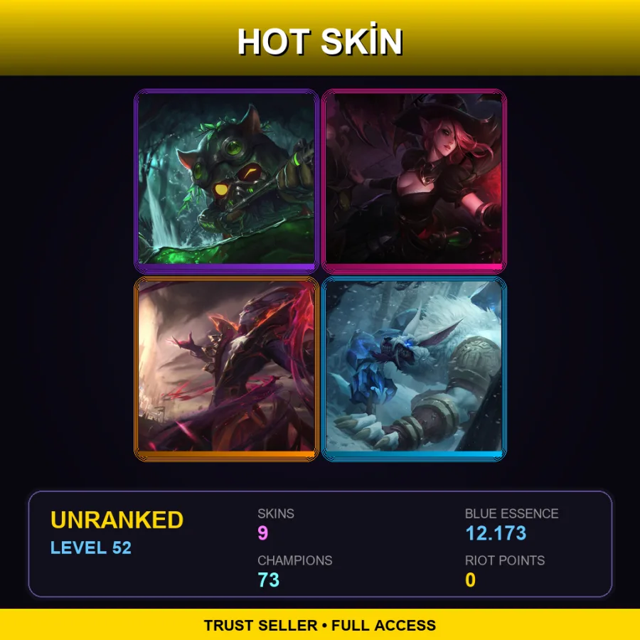 BR | Lv52 | Unranked | 9 Skin | 73 Champ