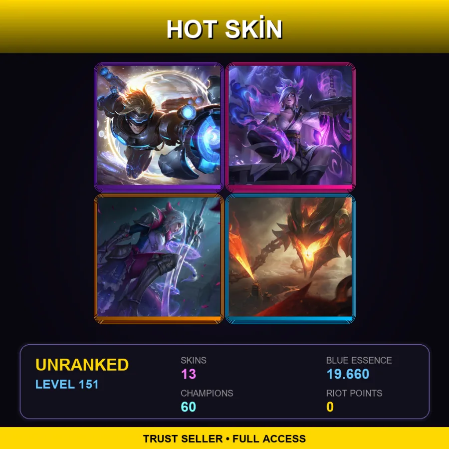 LAS | Lv151 | Unranked | 13 Skin | 60 Champ