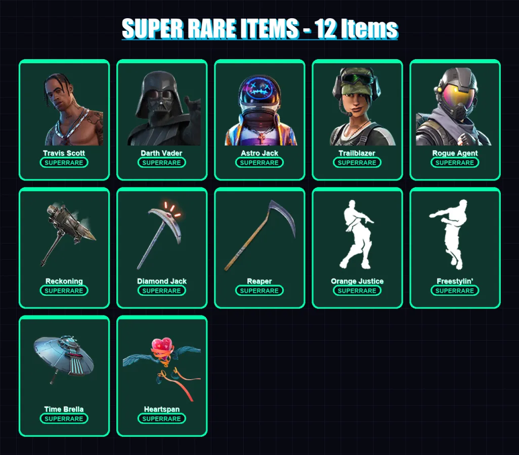 [PC/XBOX] | Travis Scott | Darth Vader | Astro Jack | Trailblazer | Rogue Agent | 453 skin | 297 pickaxe | 166 emote | 209 glider | Lv3056