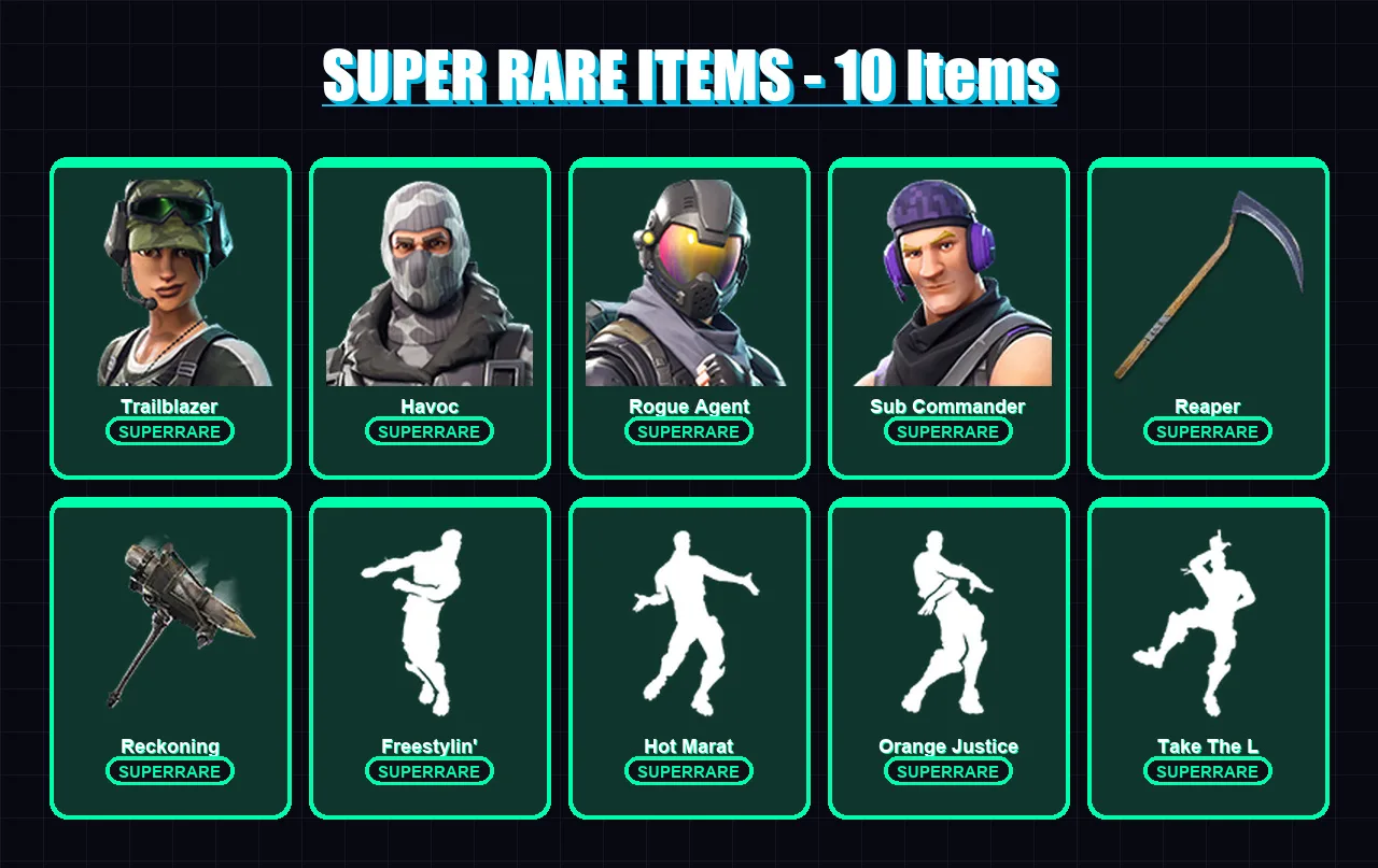 [PC/XBOX/PSN] | Trailblazer | Havoc | Rogue Agent | Sub Commander | Calamity | 69 skin | 55 pickaxe | 70 emote | 56 glider | Lv671