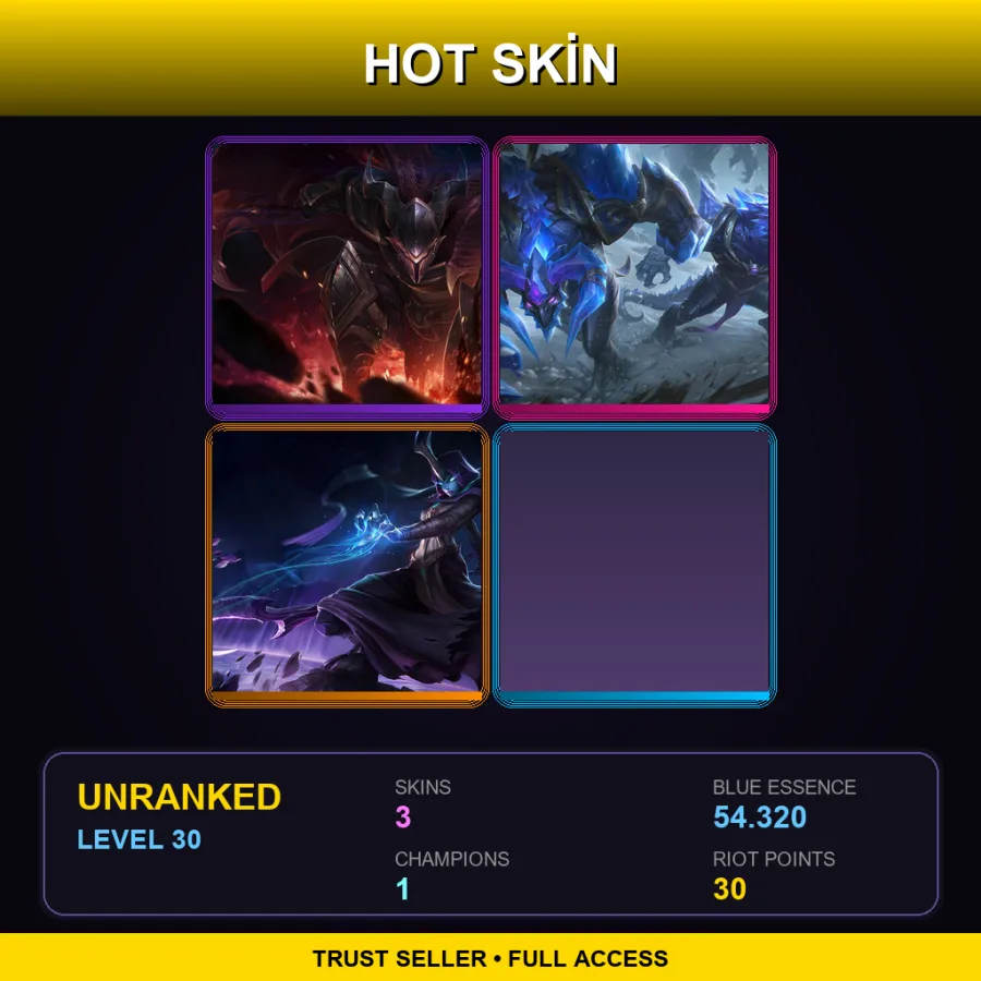 EUNE | Lv30 | Unranked | 3 Skin | 1 Champ — LoL account