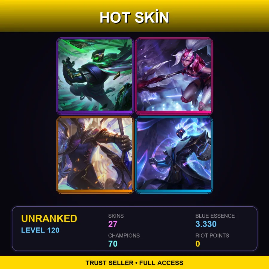 EUNE | Lv120 | Unranked | 27 Skin | 70 Champ — Worlds 2023 Renekton