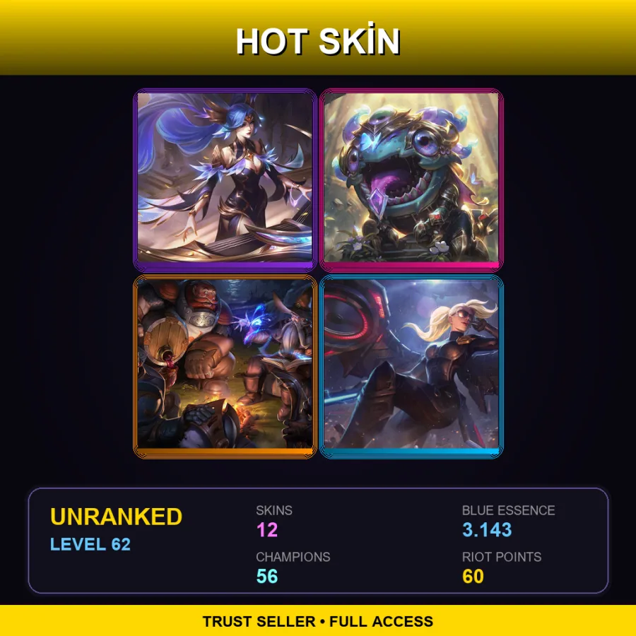 NA | Lv62 | Unranked | 12 Skin | 56 Champ — Black Belt Udyr