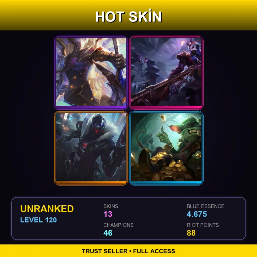 LAN | Lv120 | Unranked | 13 Skin | 46 Champ