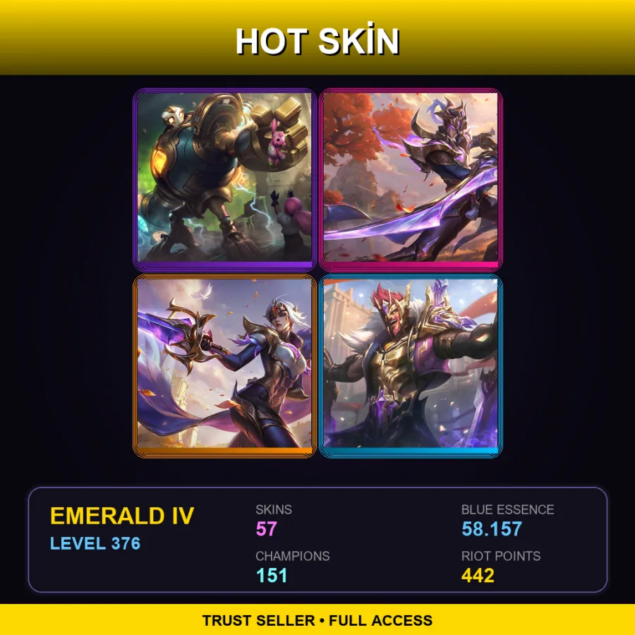 BR | Lv376 | Emerald IV | 57 Skin | 151 Champ
