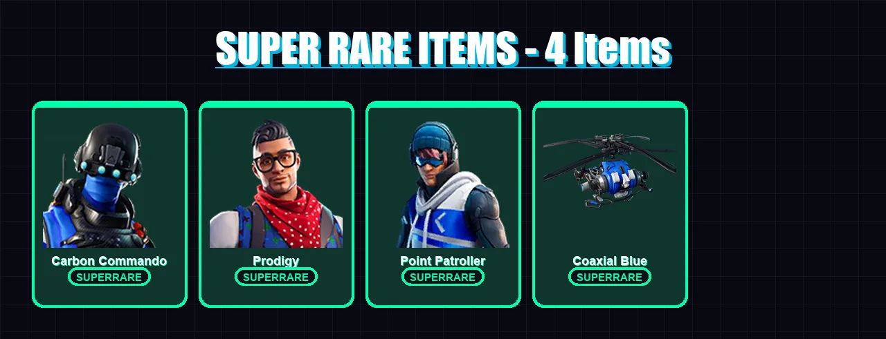 [PC/XBOX] | Carbon Commando | Prodigy | Point Patroller | Snap | The Imagined | 97 skin | 102 pickaxe | 76 emote | 71 glider | Lv730 — Fortnite account