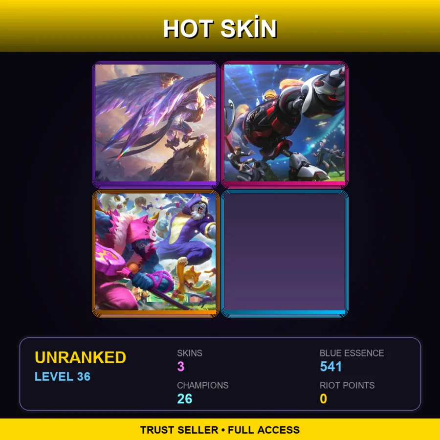 LAN | Lv36 | Unranked | 3 Skin | 26 Champ