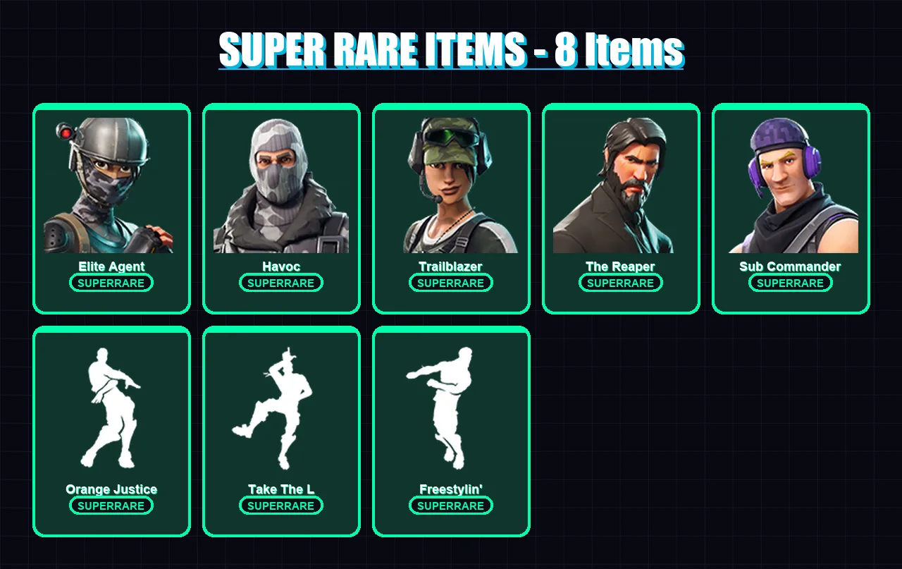 [PC/XBOX/PSN] | Elite Agent | Havoc | Trailblazer | The Reaper | Sub Commander | 17 skin | 10 pickaxe | 11 emote | 11 glider | Lv119