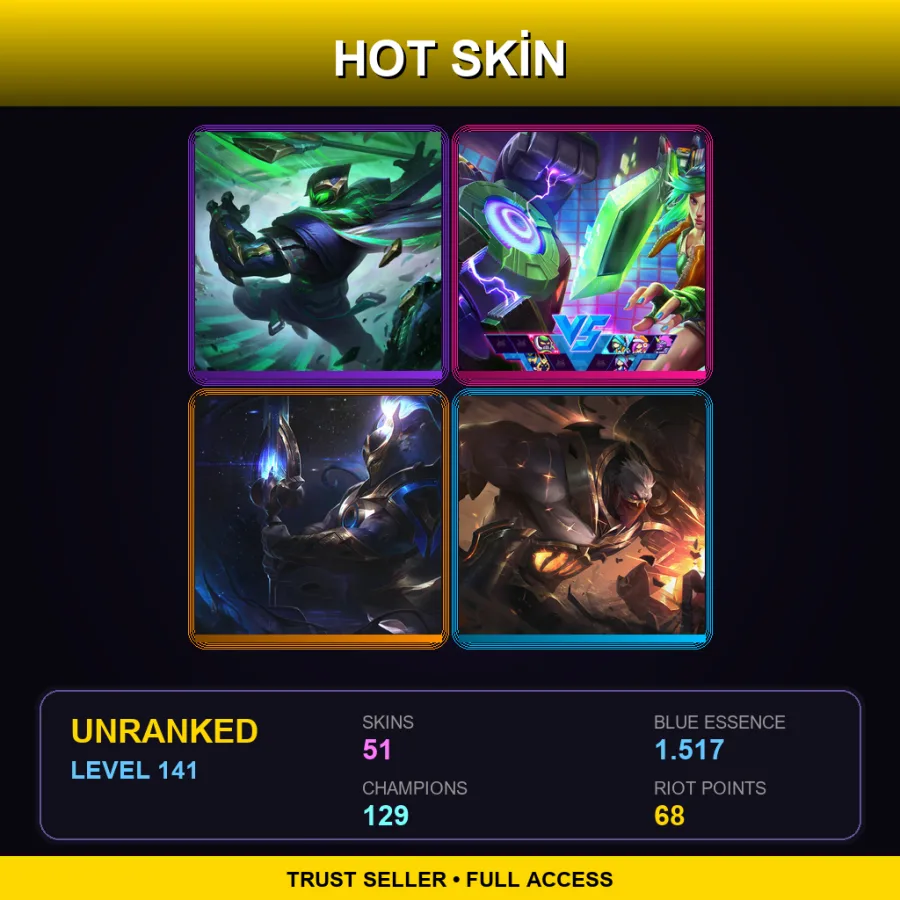 EUNE | Lv141 | Unranked | 51 Skin | 129 Champ — Piltover Customs Heimerdinger
