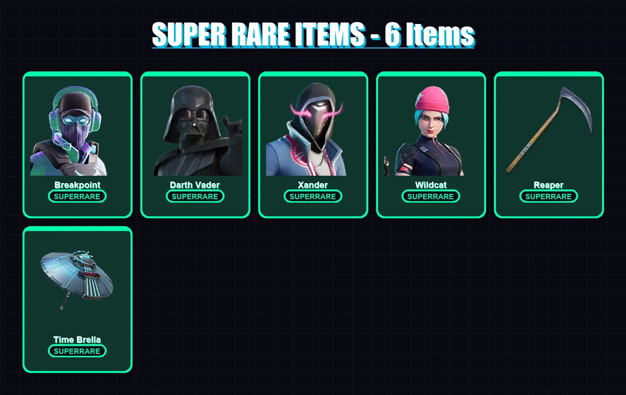 [PC] | Breakpoint | Darth Vader | Xander | Wildcat | Oppressor | 235 skin | 218 pickaxe | 170 emote | 130 glider | Lv2022