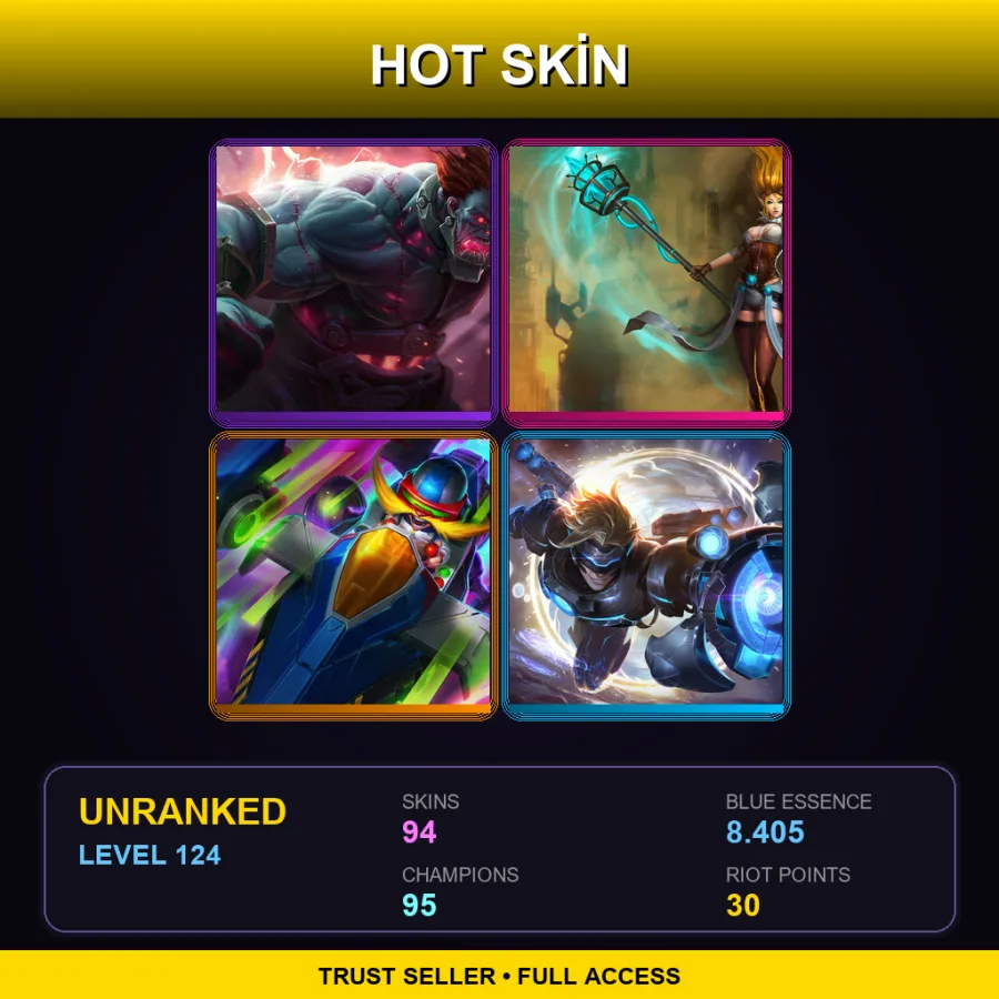 EUNE | Lv124 | Unranked | 94 Skin | 95 Champ