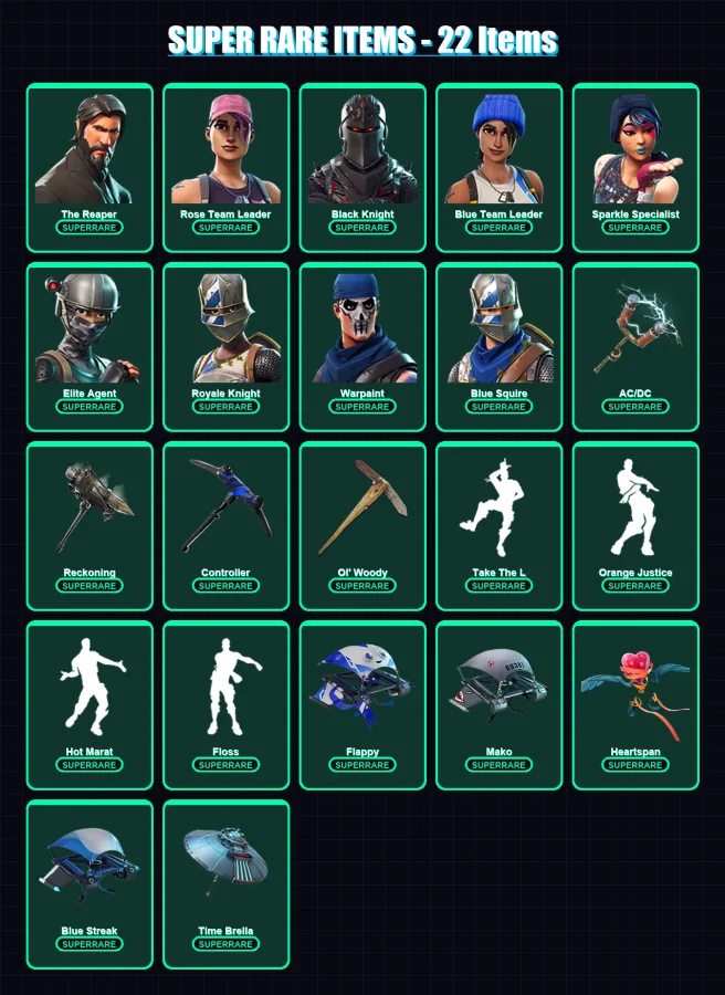 [PC/XBOX] | The Reaper | Rose Team Leader | Black Knight | 109 skin | Lv1487