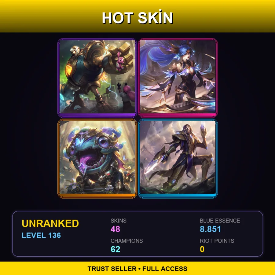 SG | Lv136 | Unranked | 48 Skin | 62 Champ — Hextech Anivia