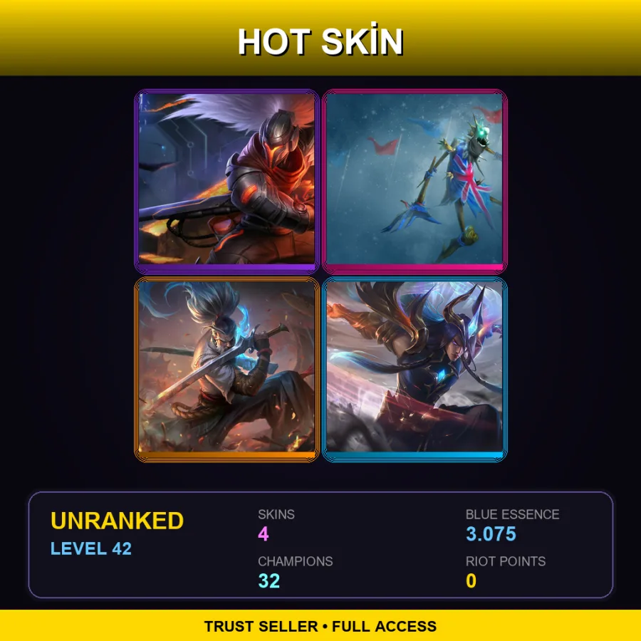 BR | Lv42 | Unranked | 4 Skin | 32 Champ