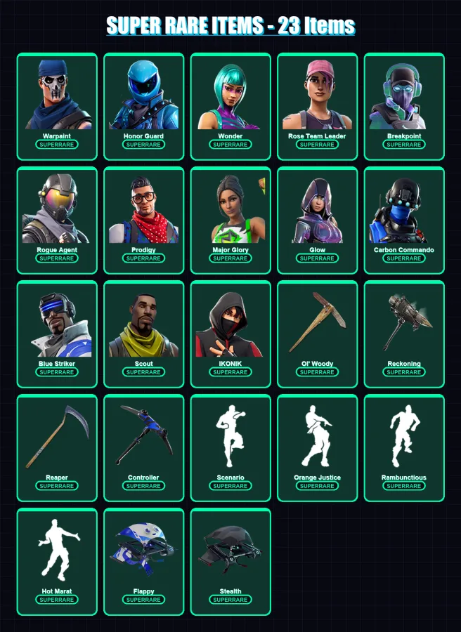 [PC/XBOX/PSN] | Warpaint | Honor Guard | Wonder | Rose Team Leader | Breakpoint | 270 skin | 174 pickaxe | 217 emote | 145 glider | Lv1559 — Fortnite account