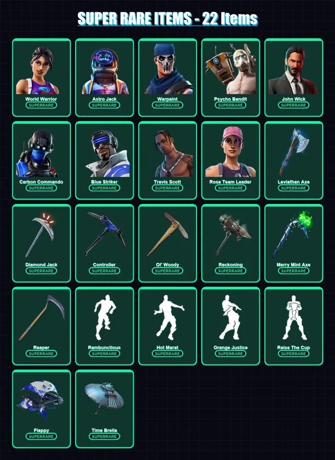 [PC/XBOX/PSN] | World Warrior | Astro Jack | Warpaint | Psycho Bandit | John Wick | 410 skin | 355 pickaxe | 228 emote | 208 glider | Lv2872 — Fortnite account
