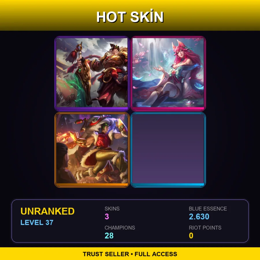 JP | Lv37 | Unranked | 3 Skin | 28 Champ