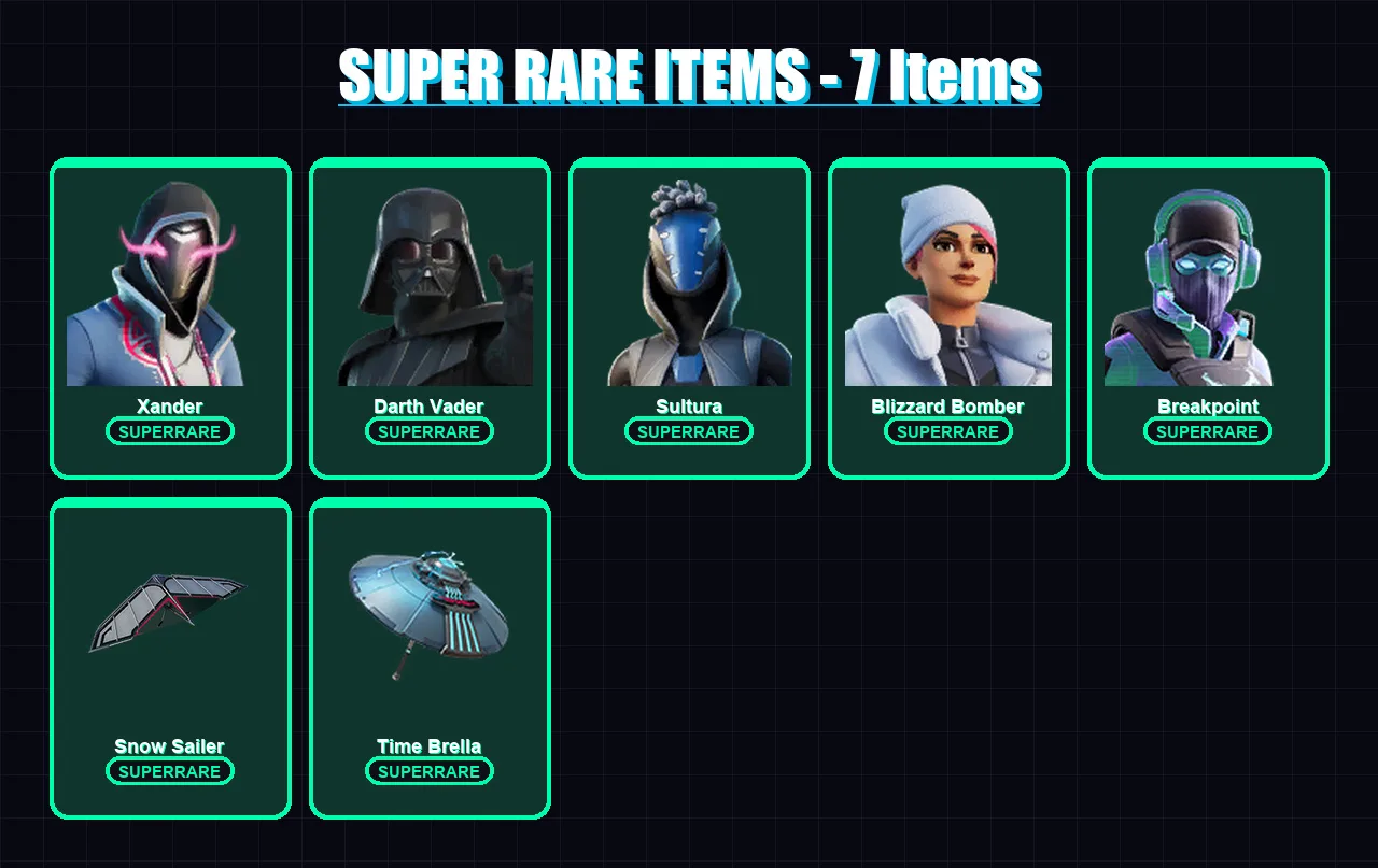 [PS4/PS5/PC] | Xander | Darth Vader | Sultura | Blizzard Bomber | Breakpoint | 215 skin | 239 pickaxe | 202 emote | 182 glider | Lv3085