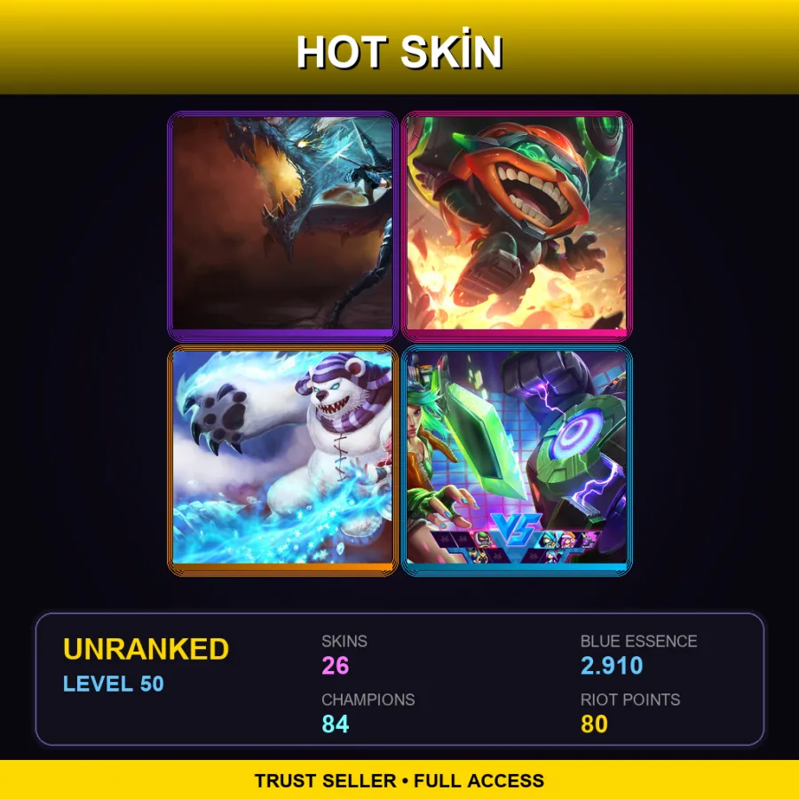 LAS | Lv50 | Unranked | 26 Skin | 84 Champ