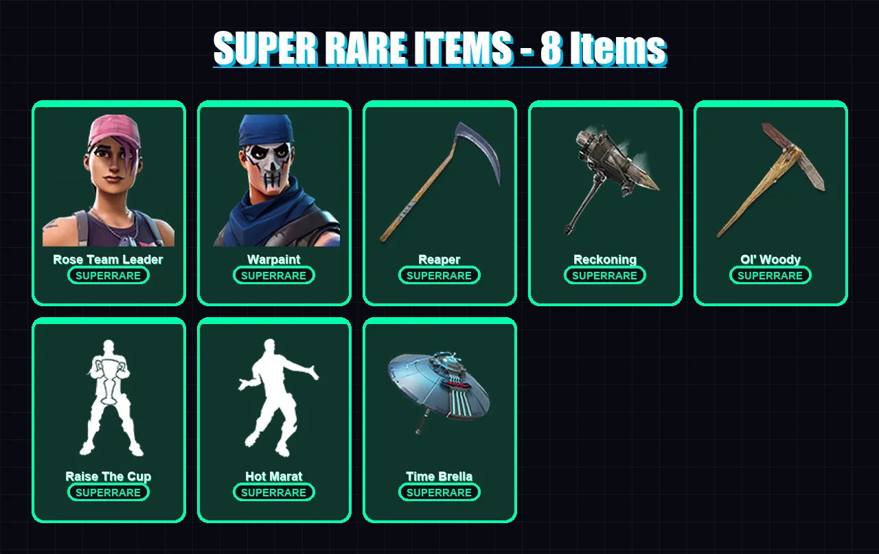 [PC/XBOX/PSN] | Rose Team Leader | Warpaint | Midas | Catalyst | Kado Thorne | 158 skin | 212 pickaxe | 167 emote | 162 glider | Lv2647