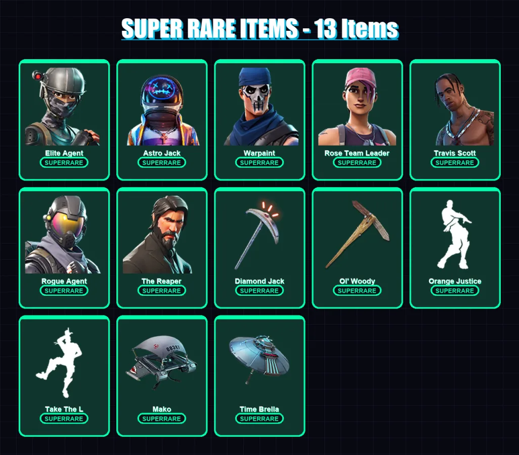 [PS4/PS5/XBOX/PC] | Elite Agent | Astro Jack | Warpaint | Rose Team Leader | Travis Scott | 63 skin | 58 pickaxe | 73 emote | 68 glider | Lv937 — Fortnite account