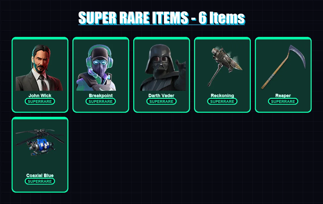 [PS4/PS5/XBOX/PC] | John Wick | Breakpoint | Darth Vader | Eternal Knight | The Origin | 158 skin | 149 pickaxe | 105 emote | 128 glider | Lv1862