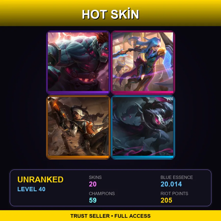 LAN | Lv40 | Unranked | 20 Skin | 59 Champ
