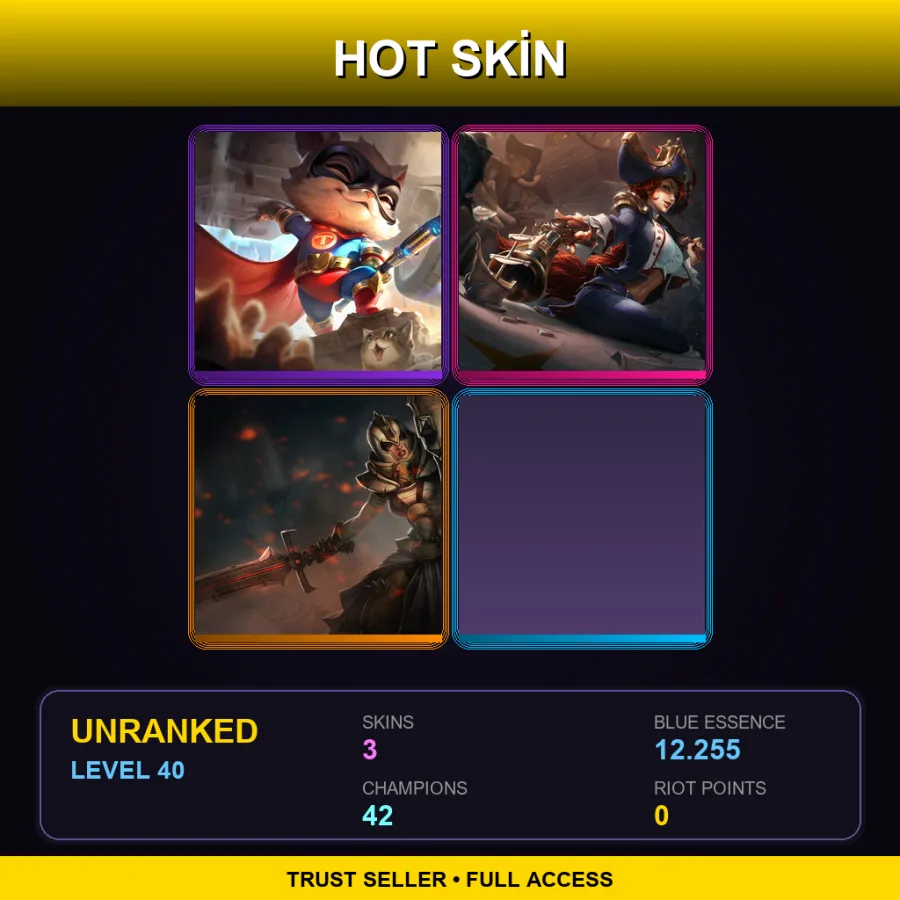 VN | Lv40 | Unranked | 3 Skin | 42 Champ