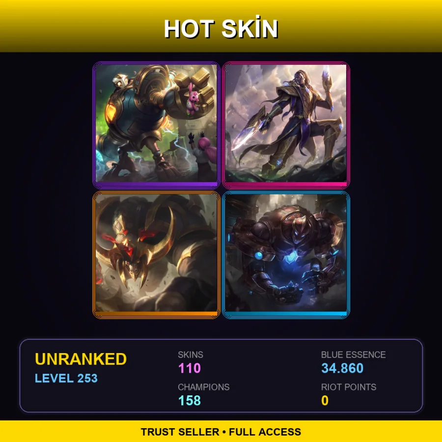 SG | Lv253 | Unranked | 110 Skin | 158 Champ