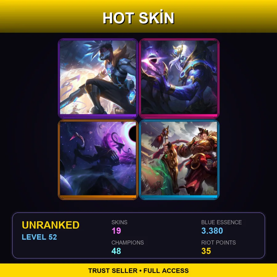 TR | Lv52 | Unranked | 19 Skin | 48 Champ — LoL account